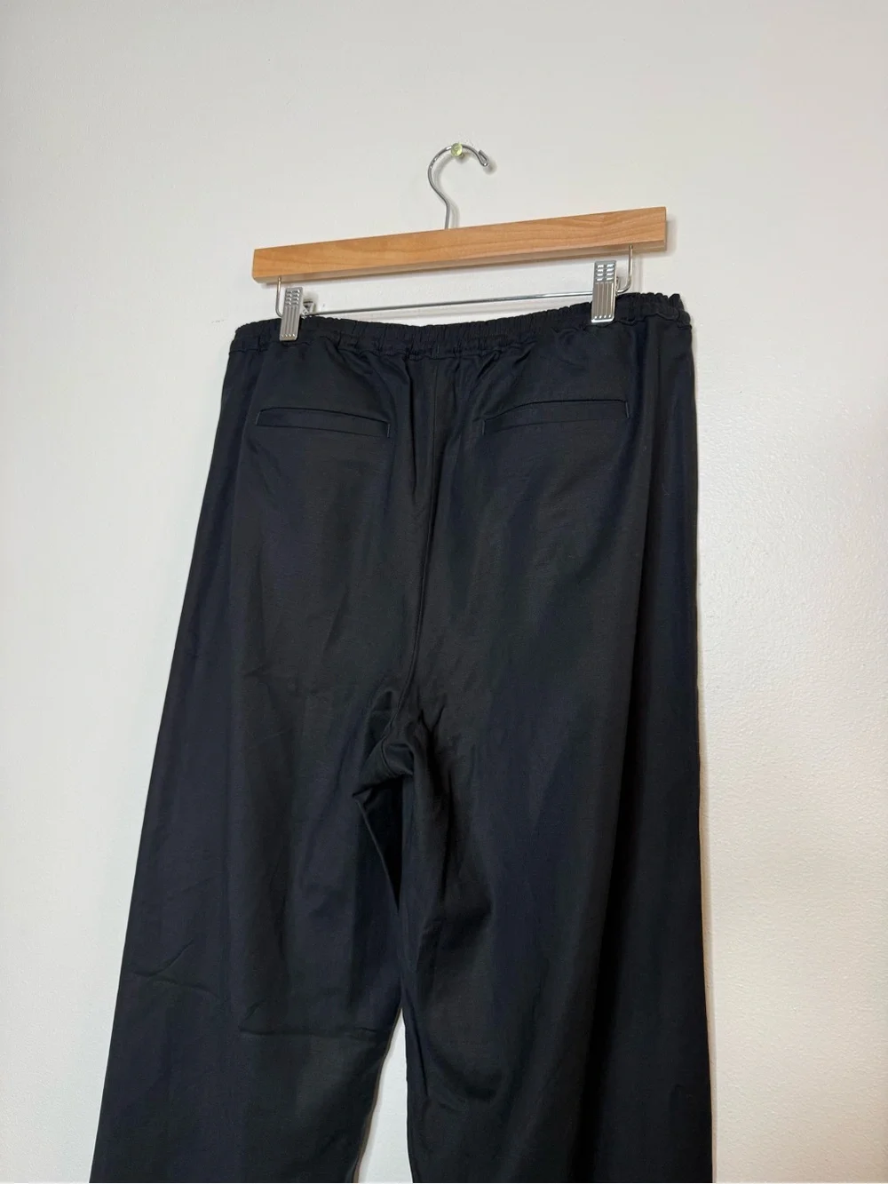 J. Crew Superwide Stratus pant in city twill in black size 10 drawstring pull on